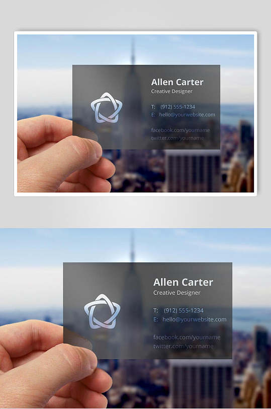 高端透明名片卡片样机-众图网
