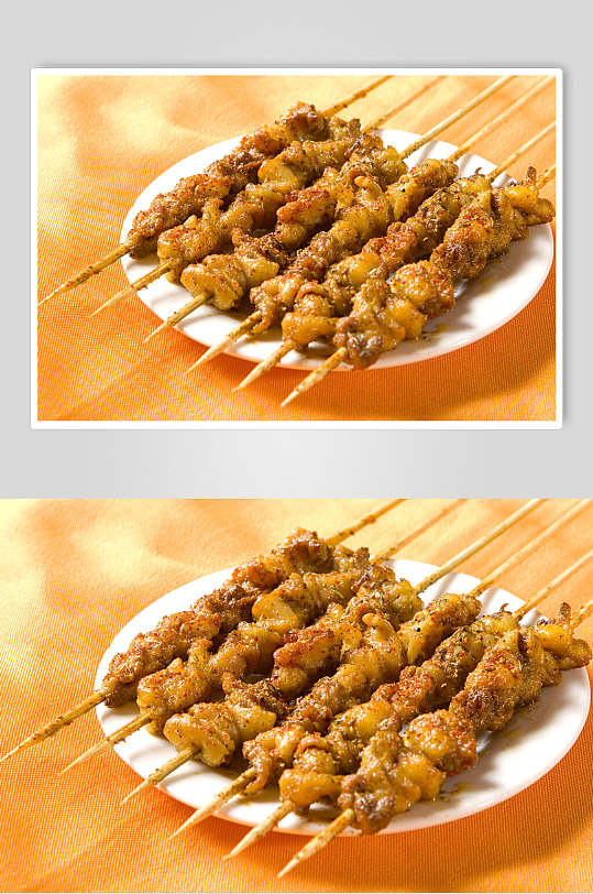 中华美食串串烤肉串图片