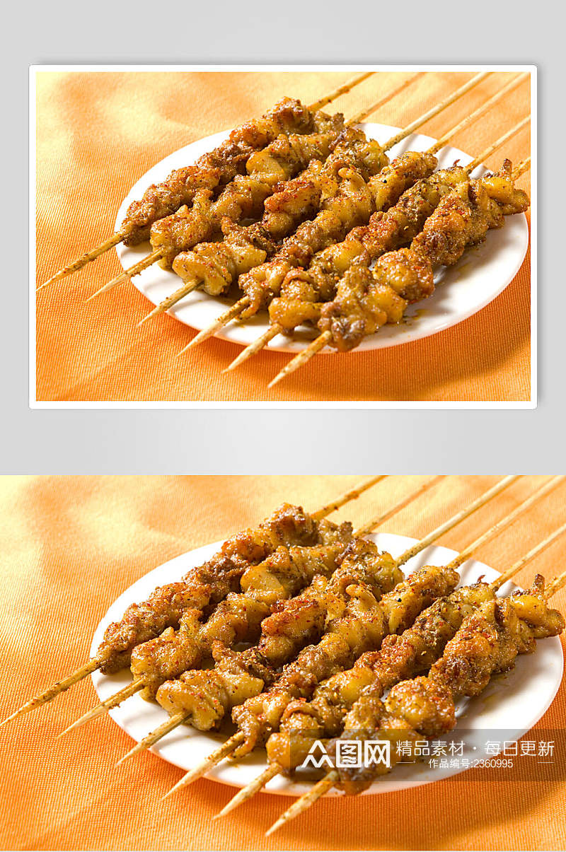 中华美食串串烤肉串图片素材