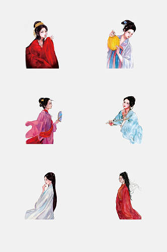 中国风古代美女免抠元素