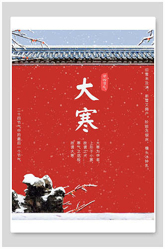 古城墙中国节气大寒海报