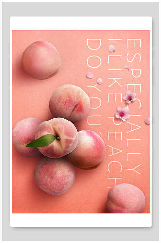 水蜜桃果汁饮料创意海报