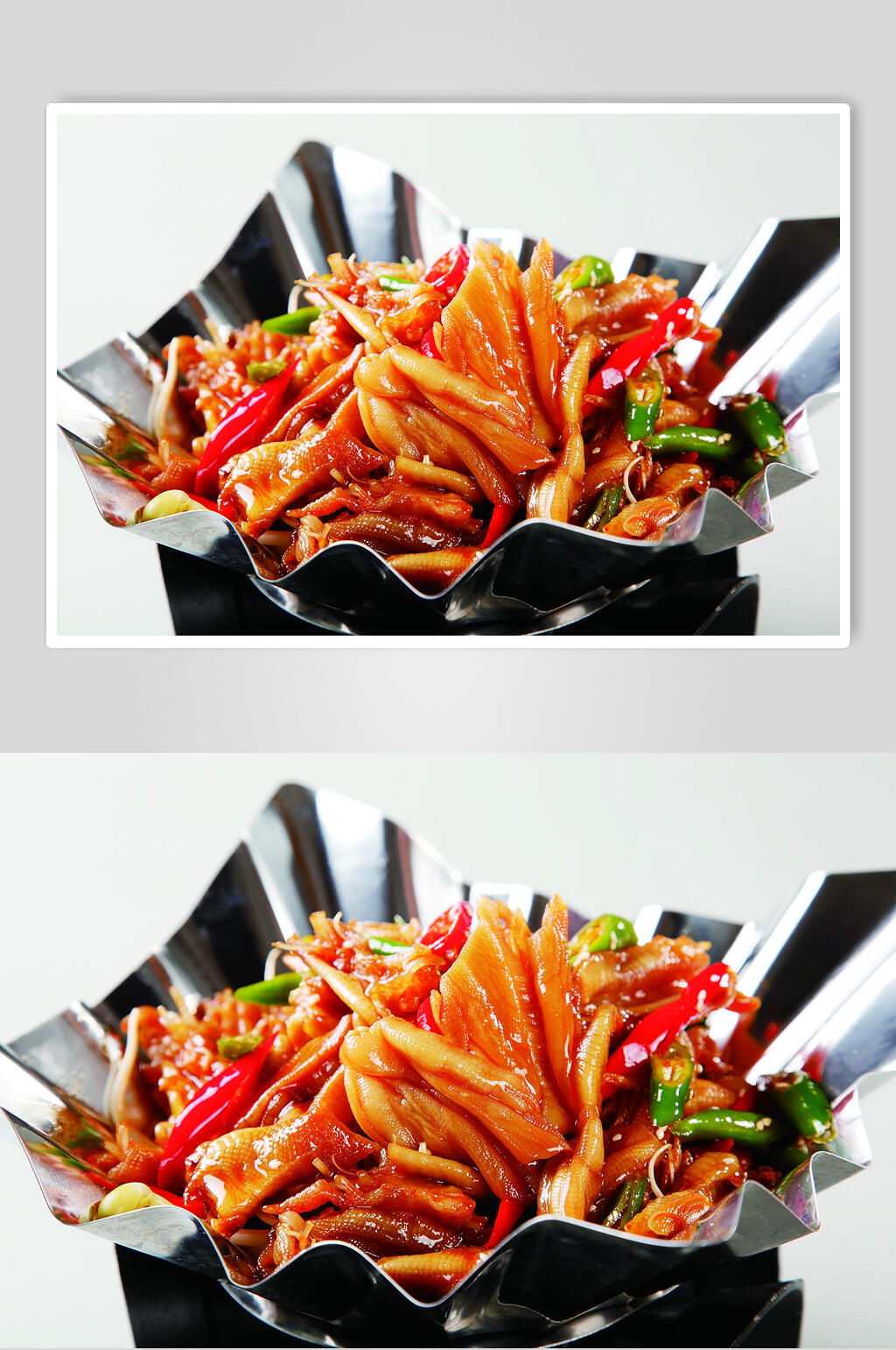 纸锅去骨鸭掌图片素材
