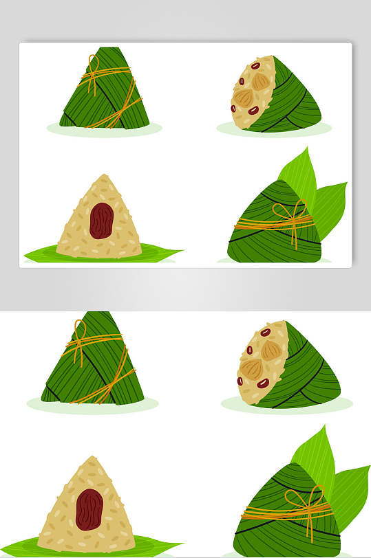 清香卡通粽子端午节矢量设计素材