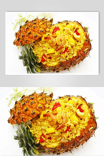 原只菠萝咖喱焗饭食品高清图片