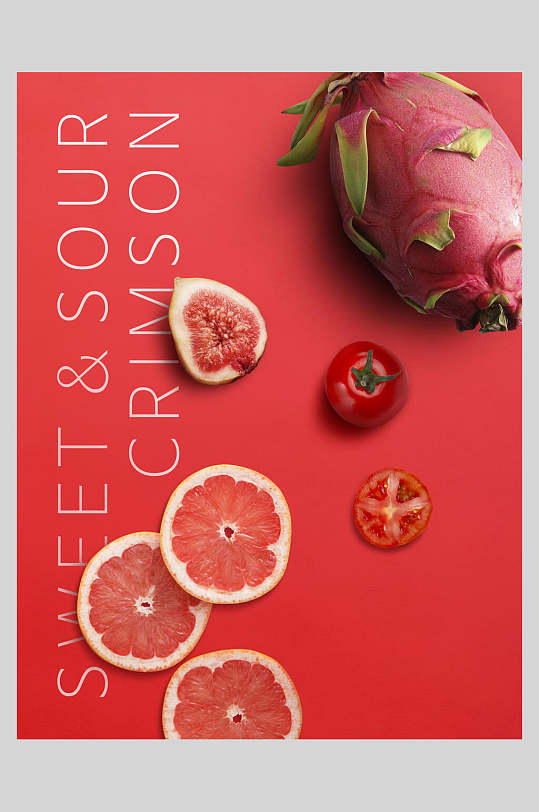 红色火龙果蔬果海报