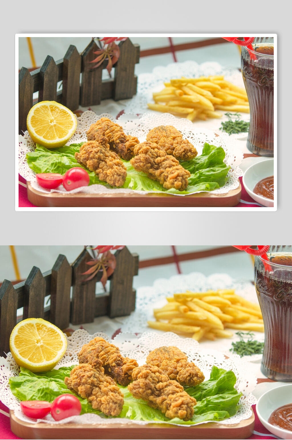 招牌美味炸鸡腿鸡翅鸡块食物图片素材