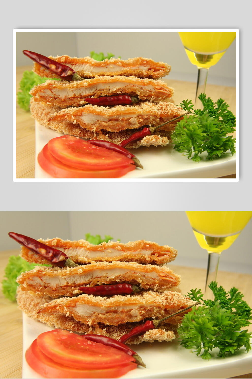 西红柿果汁炸鸡腿鸡翅鸡块素材