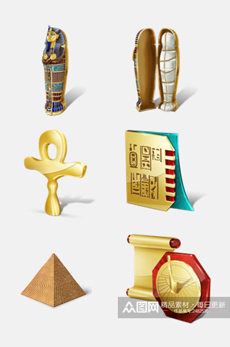 高端埃及金字塔系列图标免抠元素素材
