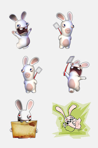 卡通兔子人物动物免抠元素