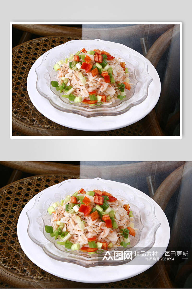 小葱拌虾皮食品图片素材