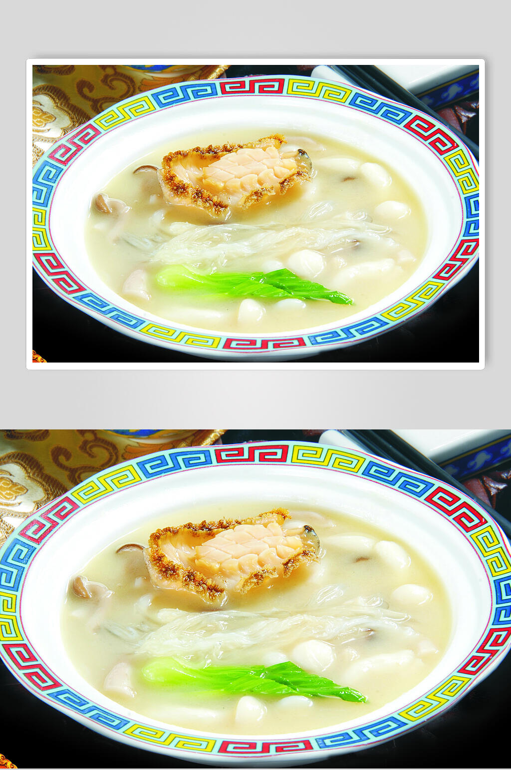 鱼翅菌菇炖大连鲍食物图片素材