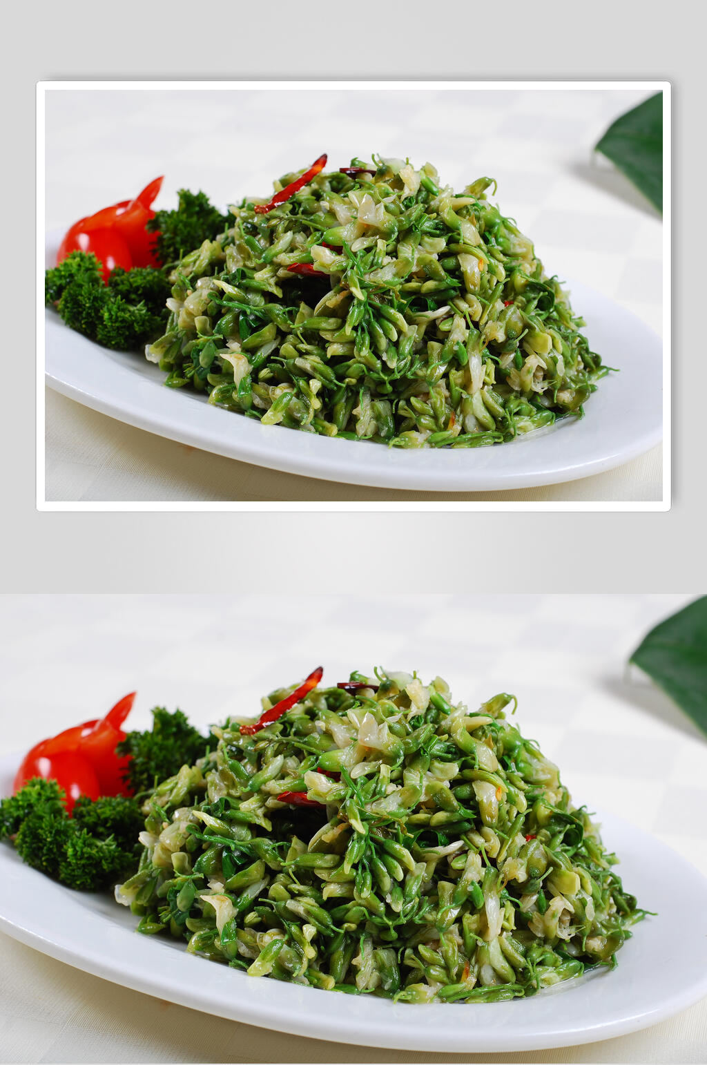 油炝鲜槐花盘食品高清图片素材