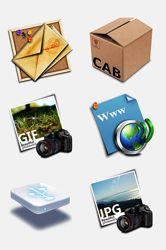 摄影照片箱子充电器商务系列图标免抠元素
