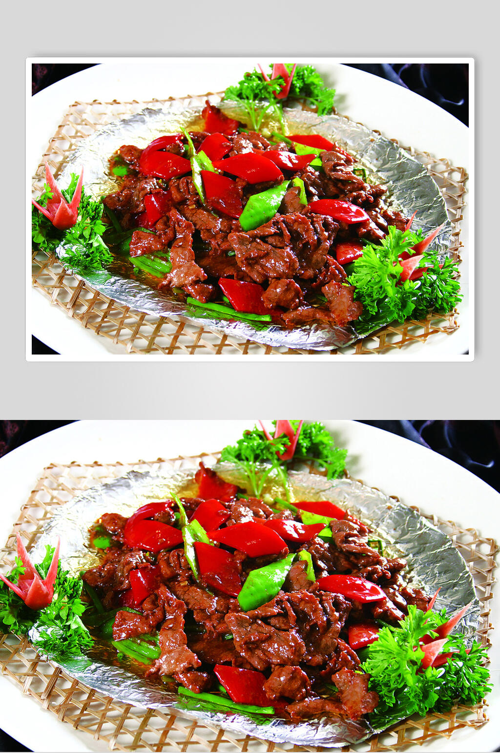 招牌竹笆酱牛柳餐饮高清图片素材