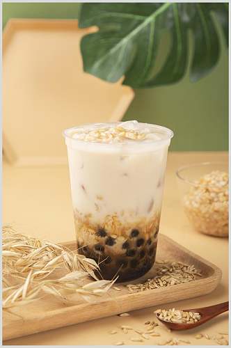 黑糖珍珠燕麦奶茶图片