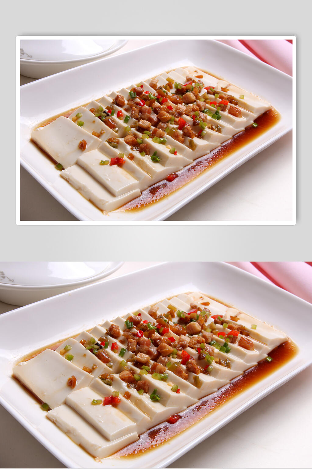 榨菜肉松蒸内酯豆腐每食物图片素材