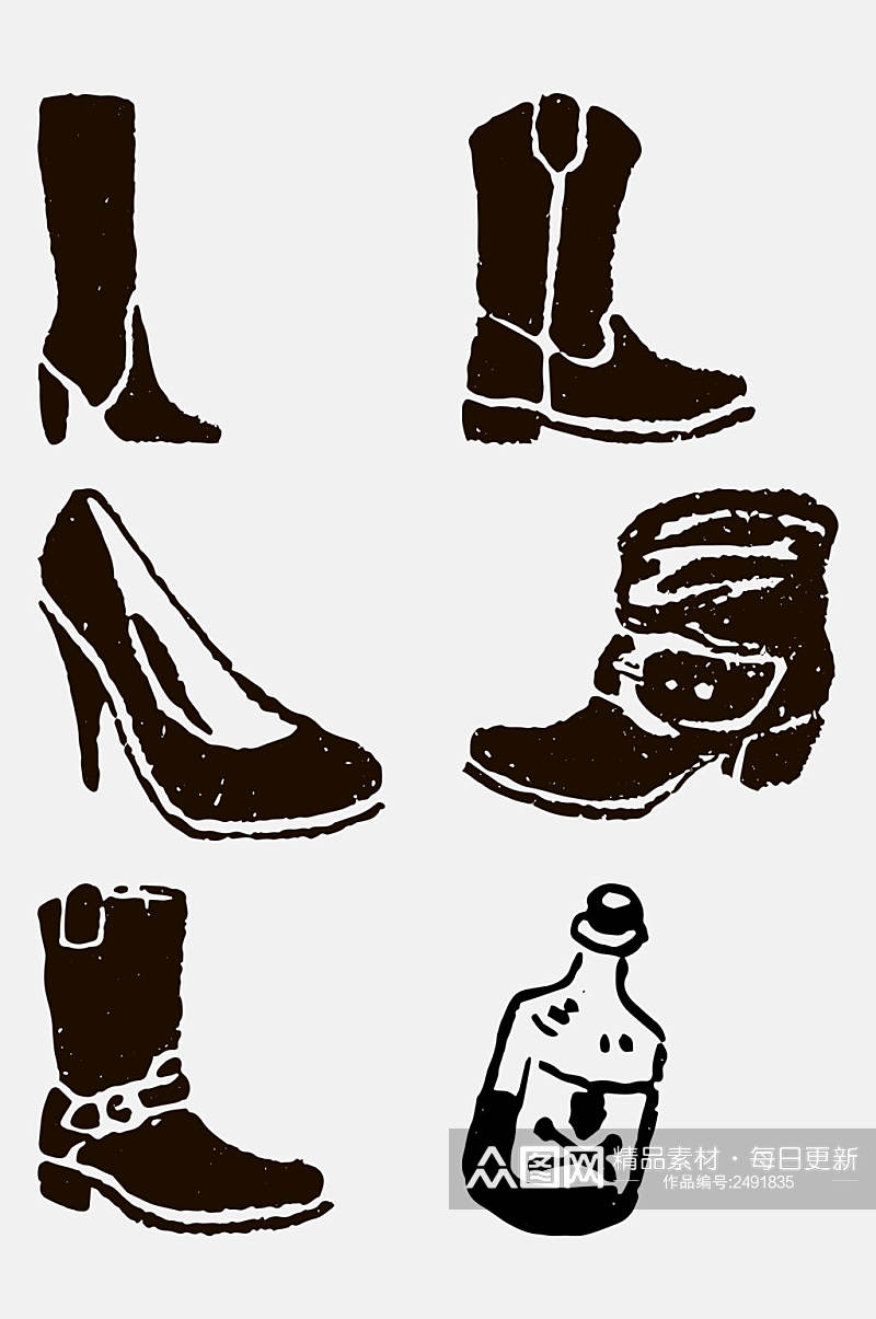 时尚鞋子缎带徽章图标免抠素材素材