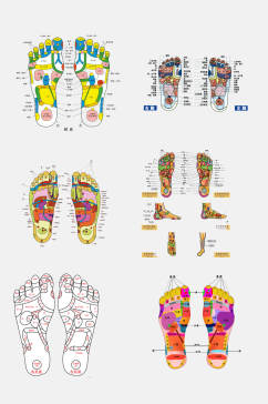 炫彩中医人体经络穴位免抠素材
