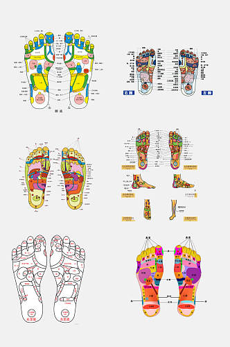 炫彩中医人体经络穴位免抠素材