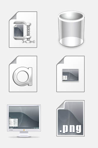 垃圾桶灰色图标免抠元素