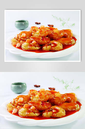 鱼香脆皮茄子食物图片