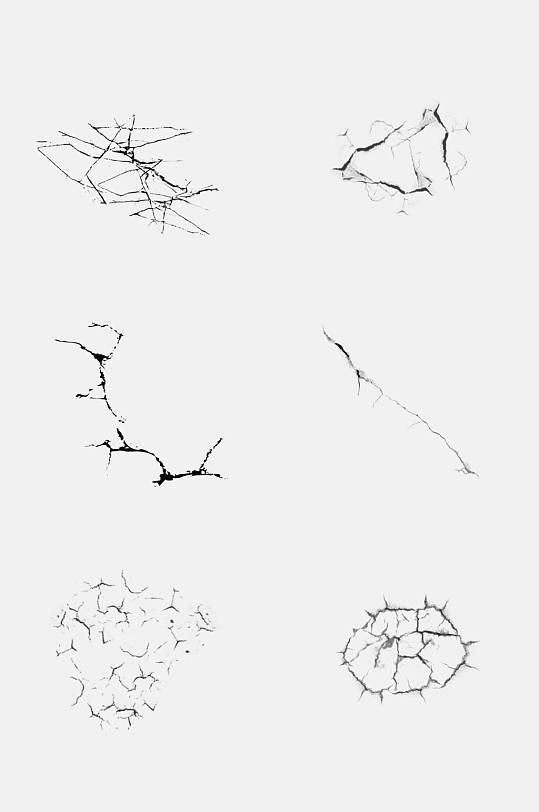 极简地裂干旱开裂免抠素材