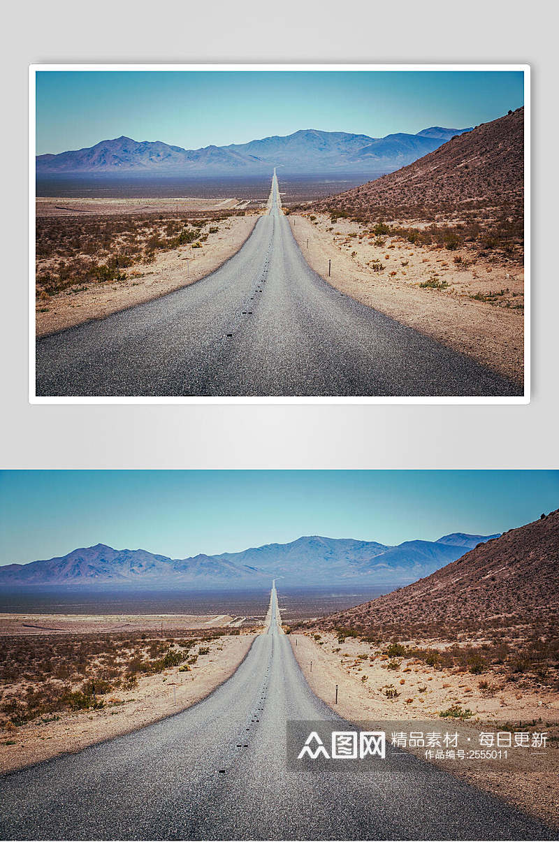 沙漠公路户外风景图片素材