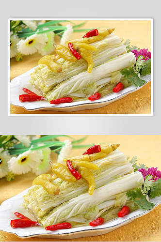 泡椒白菜美食淮扬菜摄影图食品图片