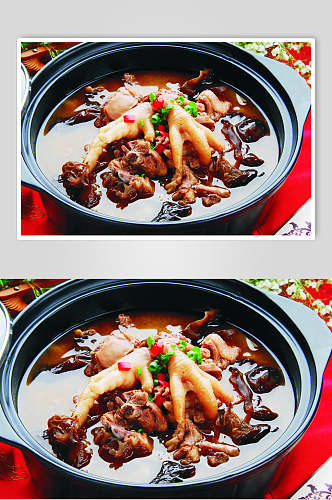 砂锅香菇鸡美食淮扬菜摄影食品图片