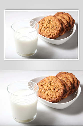 早餐饼纯白新鲜牛奶摄影图