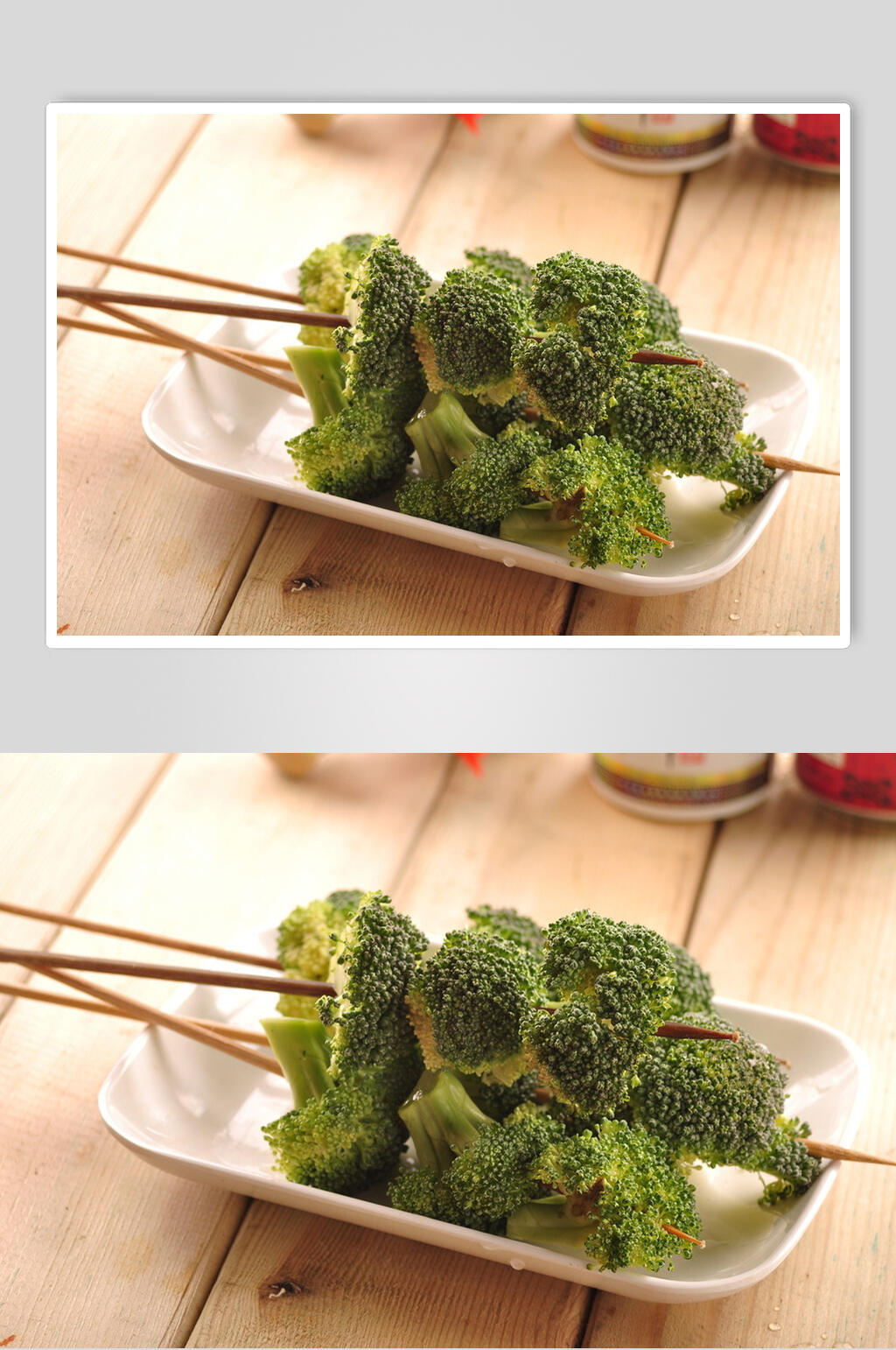 西蓝花素菜烧烤菜肴摄影图素材