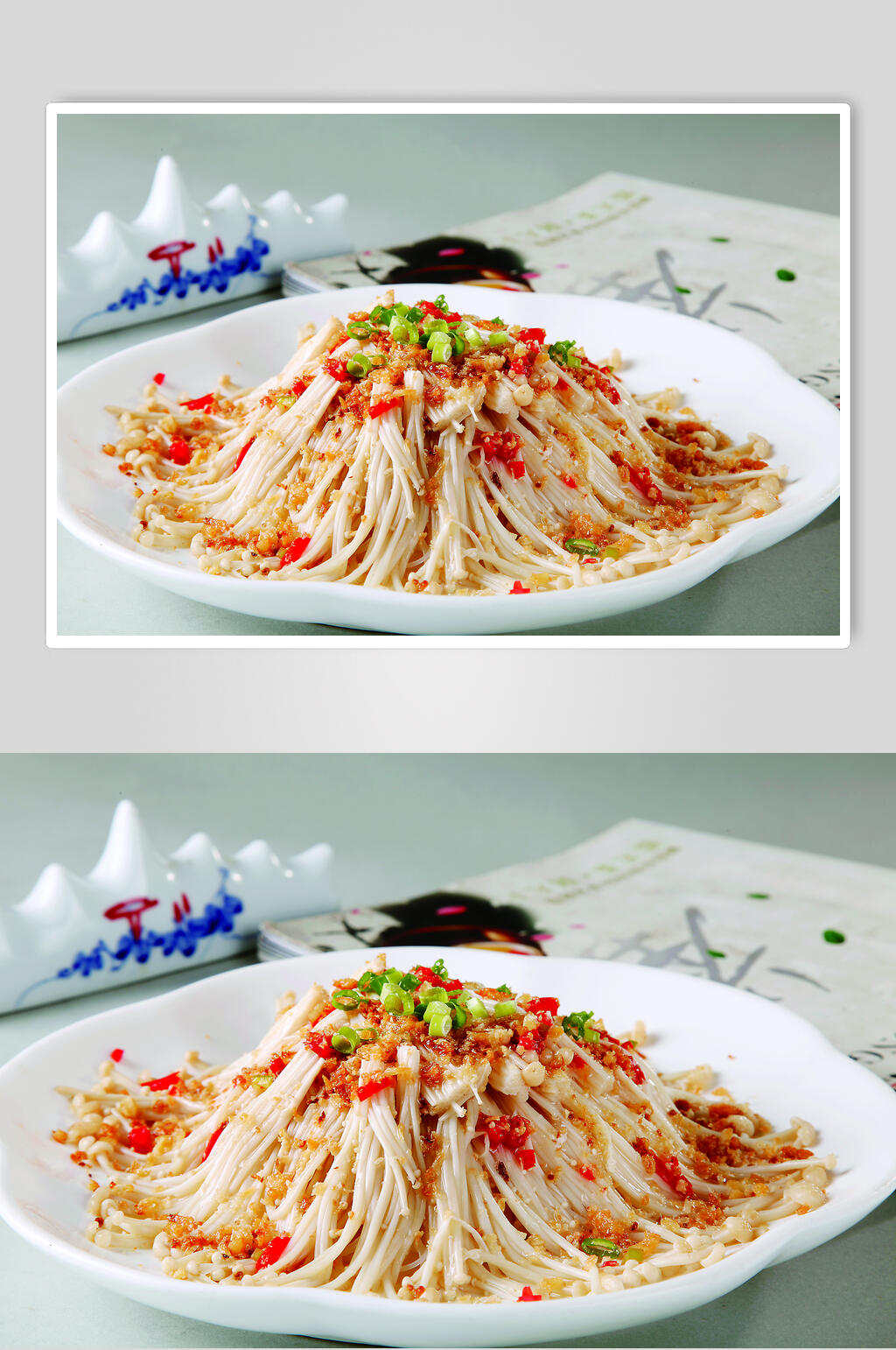 香辣美味金针菇食品美食淮扬菜摄影图素材