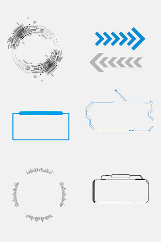 创意高端蓝色科技免抠元素