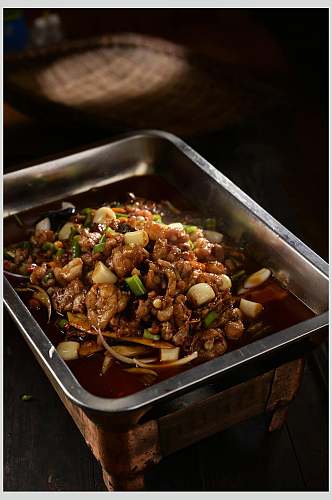 干锅食物菜品美食淮扬菜摄影图实拍图片