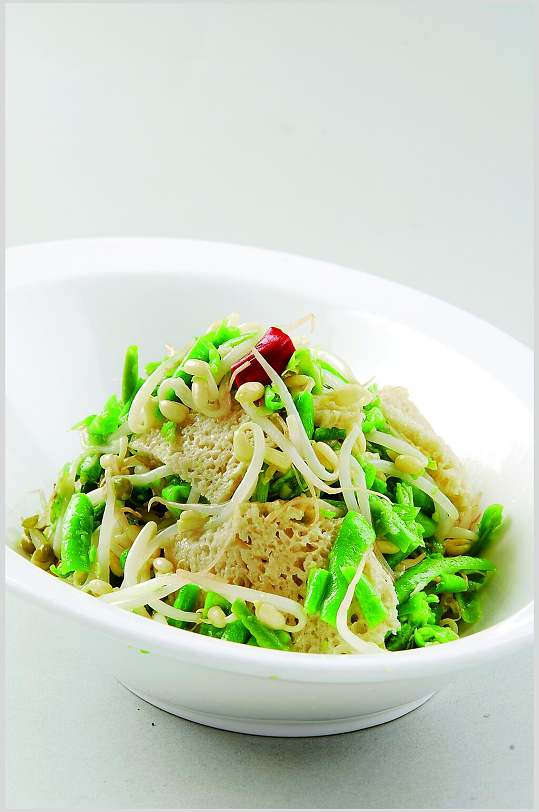 腐竹青菜凉拌菜美食淮扬菜摄影图餐饮图片