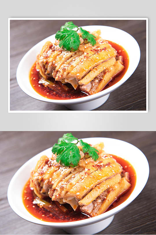 湘菜餐馆饭店口水鸡摄影图