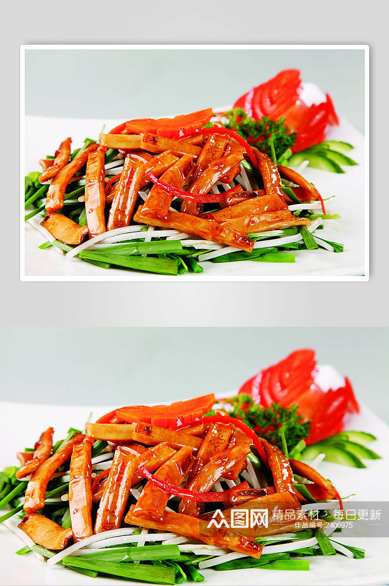 青菜豆腐干美食淮扬菜摄影图实拍图片素材