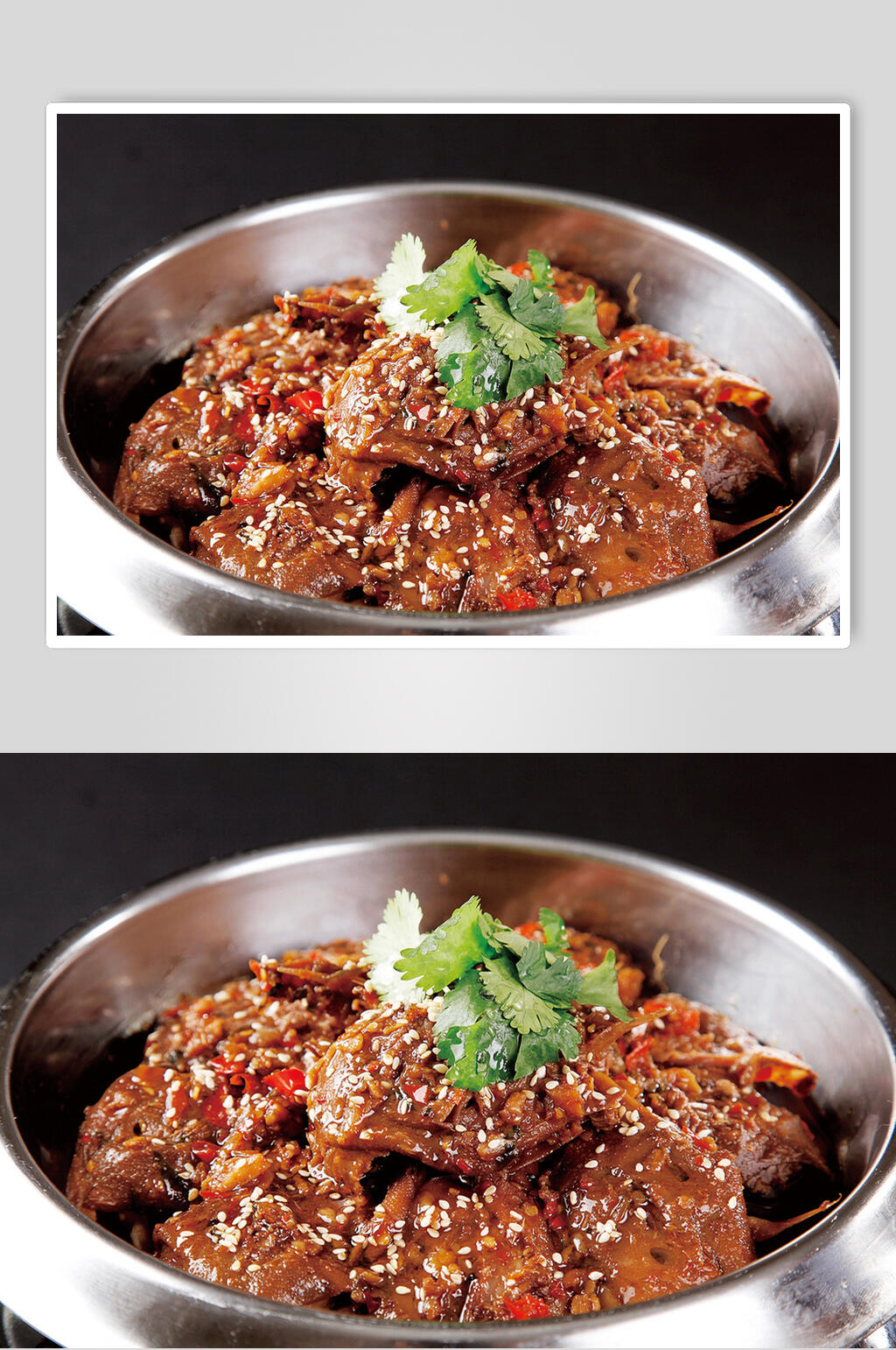 干锅湘菜麻辣鸭脖鸭头鸭舌摄影图素材
