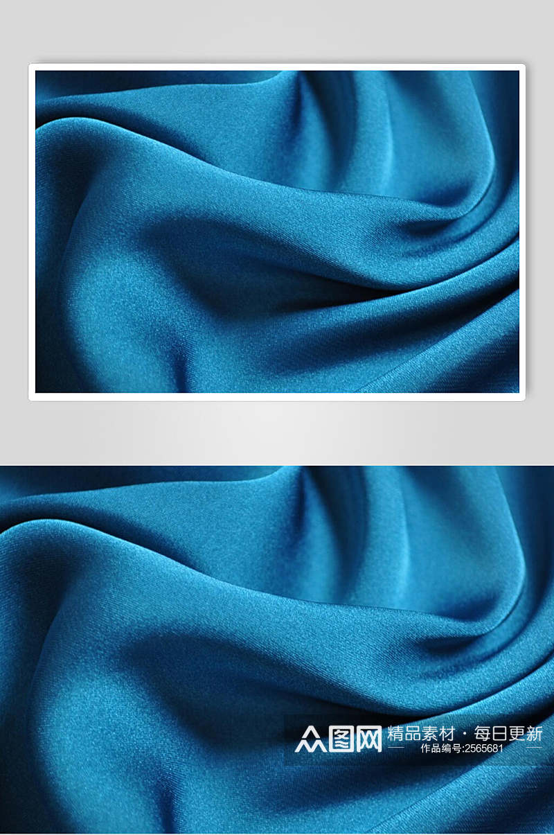 湛蓝色丝绸绸缎背景图片素材
