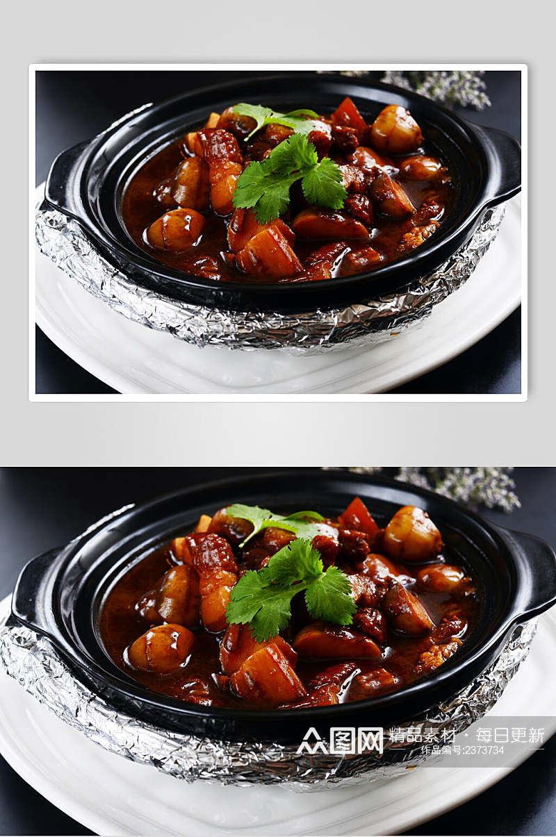 砂锅美味红烧肉摄影图素材