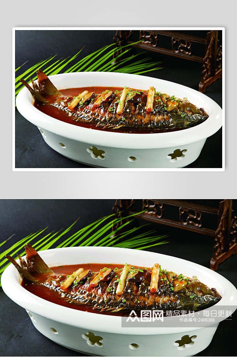 红烧鱼美食淮扬菜摄影图片素材