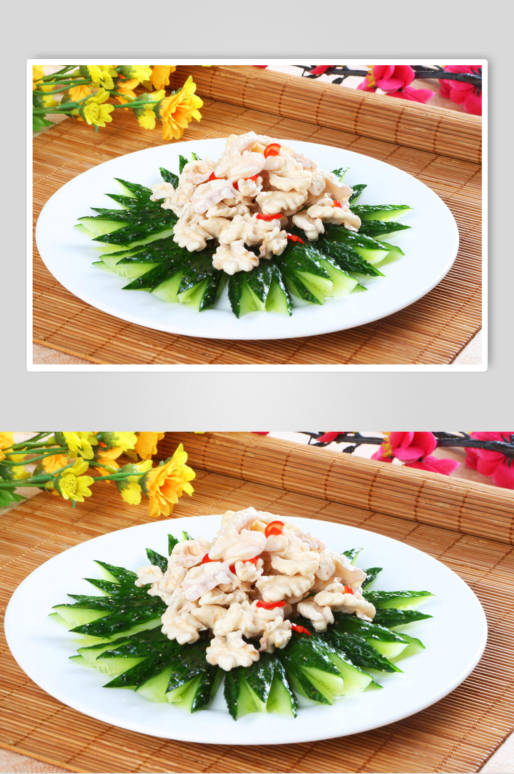 青瓜鲜肉美食淮扬菜摄影图素材