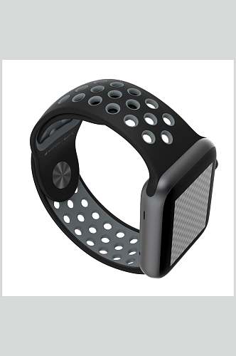 黑色三六零度苹果手表贴图样机