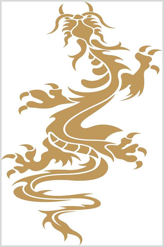 黄色手绘高端大气创意龙凤纹样素材