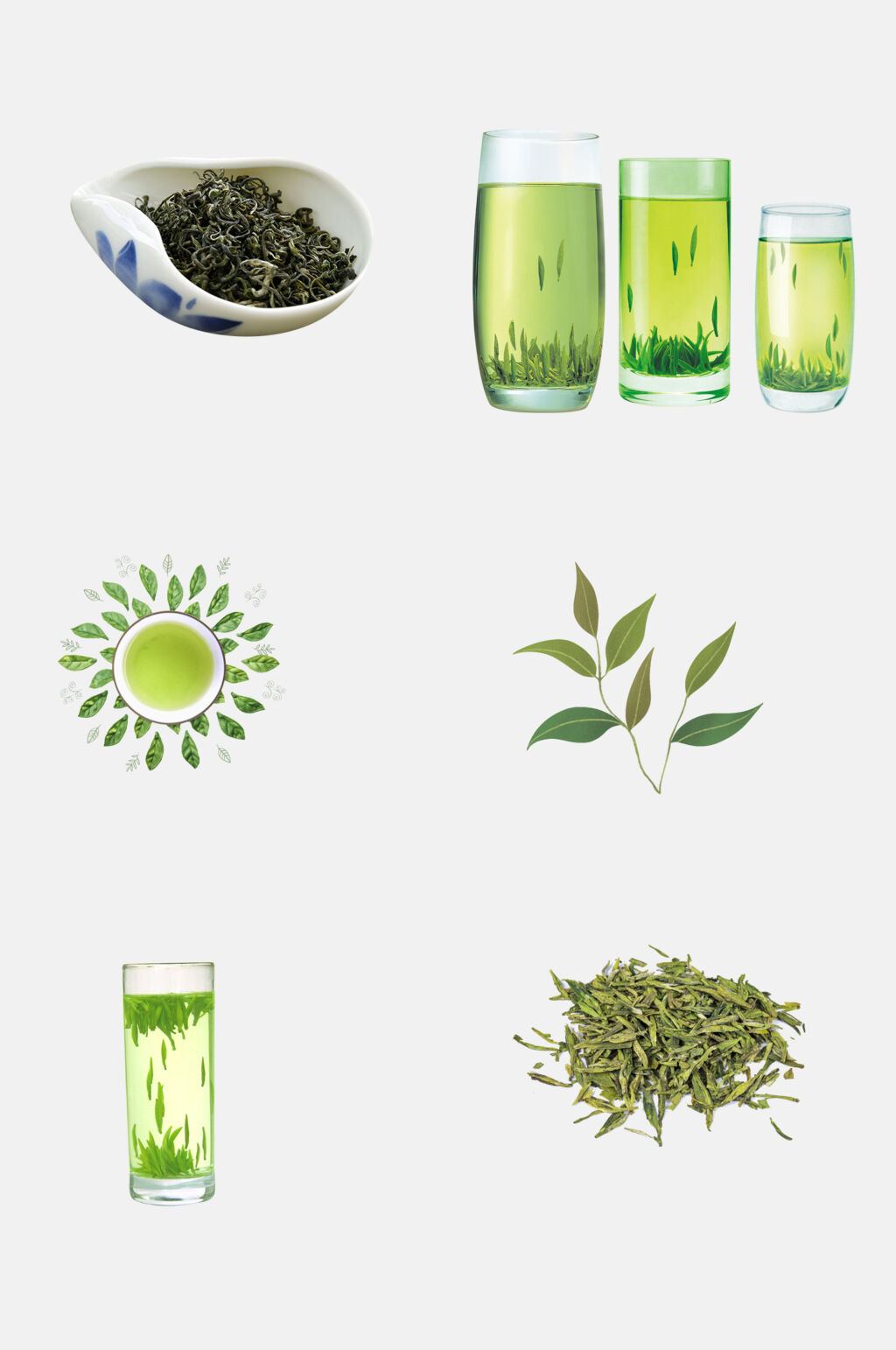 清新飘香茶叶新茶绿茶免抠素材素材