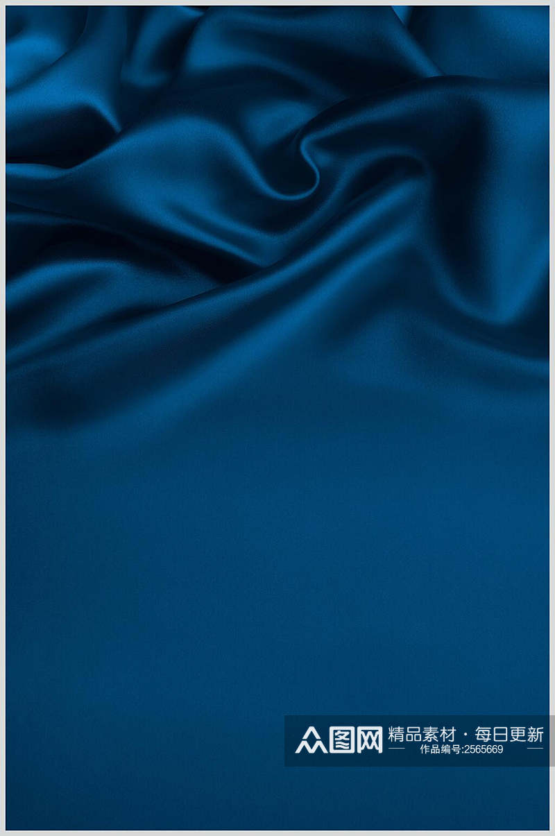 简约蓝色丝绸绸缎背景图片素材