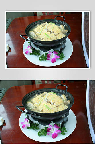干锅白切鸡美食淮扬菜摄影食物图片