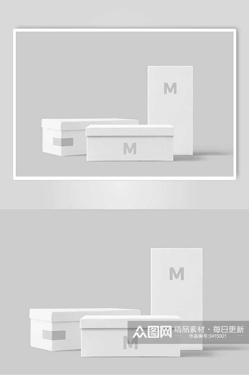 白模长形盒子包装样机设计素材