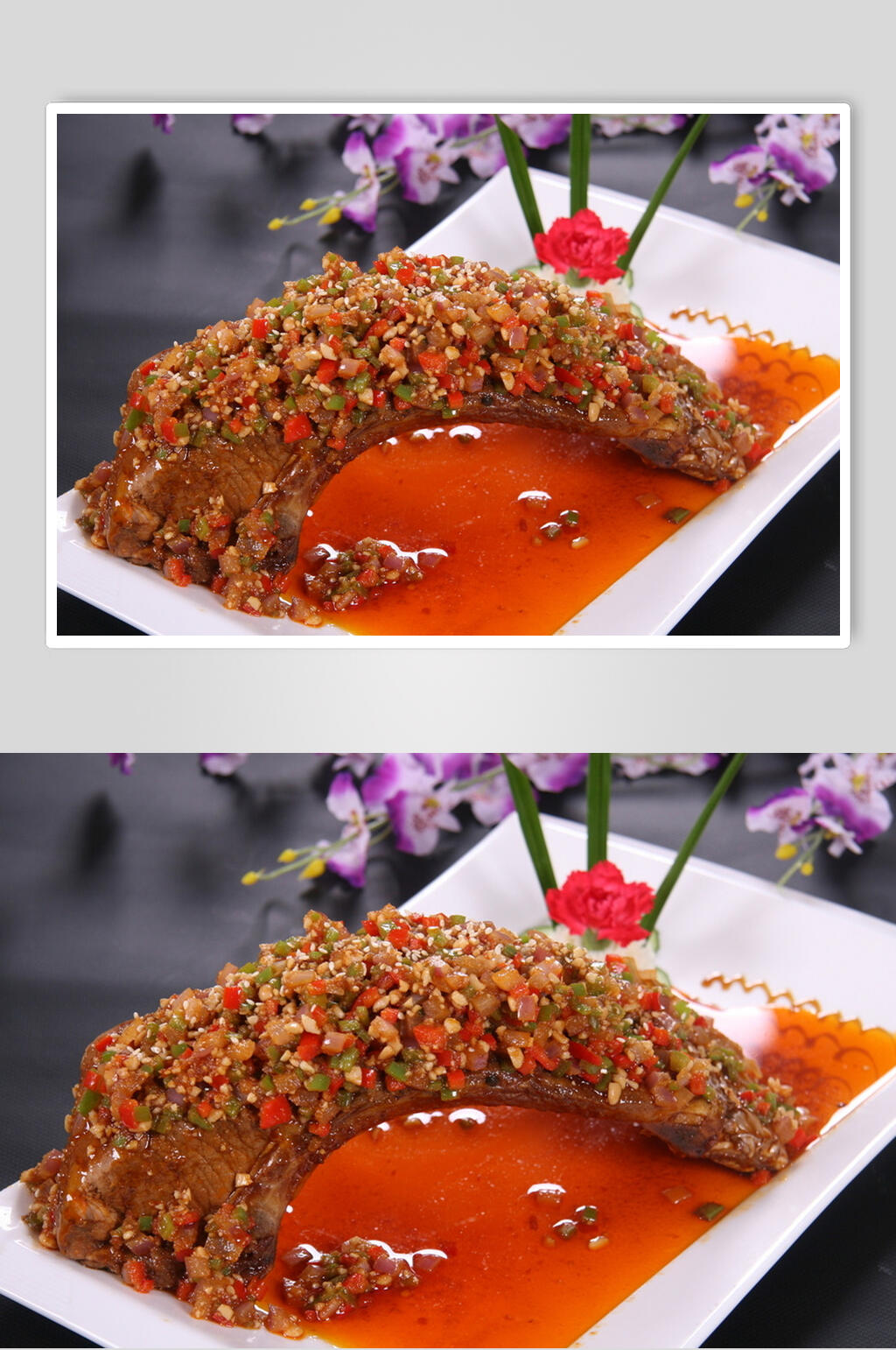 香辣排骨美食淮扬菜摄影图素材